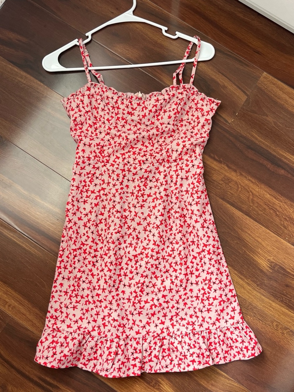 Princess Polly Pink Dress with Red Floral Print